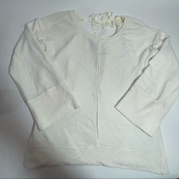 Anthropologie Saturday Sunday white top with ribbon and keyhole at nape size XS - Picture 7 of 8
